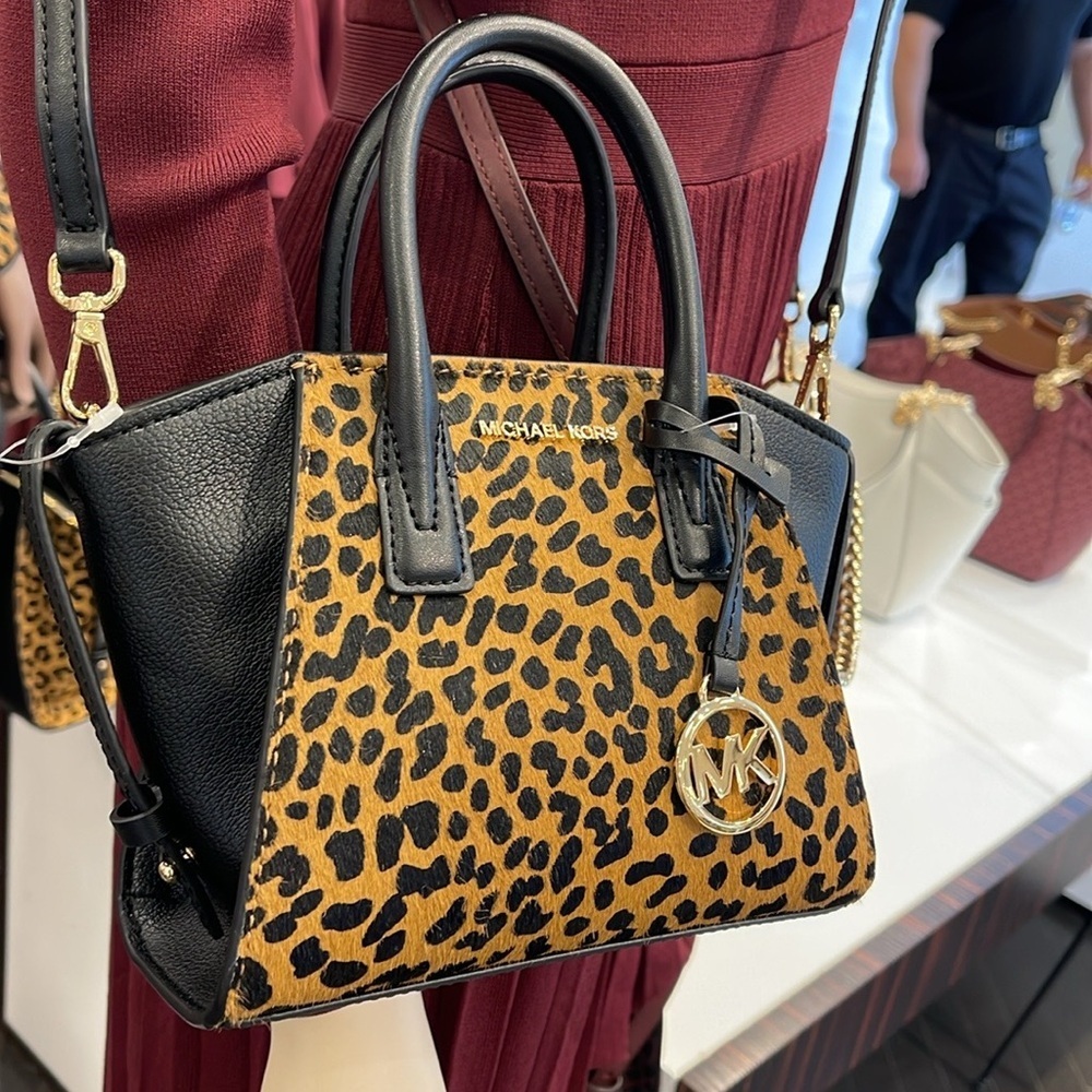 Avril Extra-Small Cheetah Print Calf Hair and Leather Satchel BLACK COMB… - Picture 12 of 16
